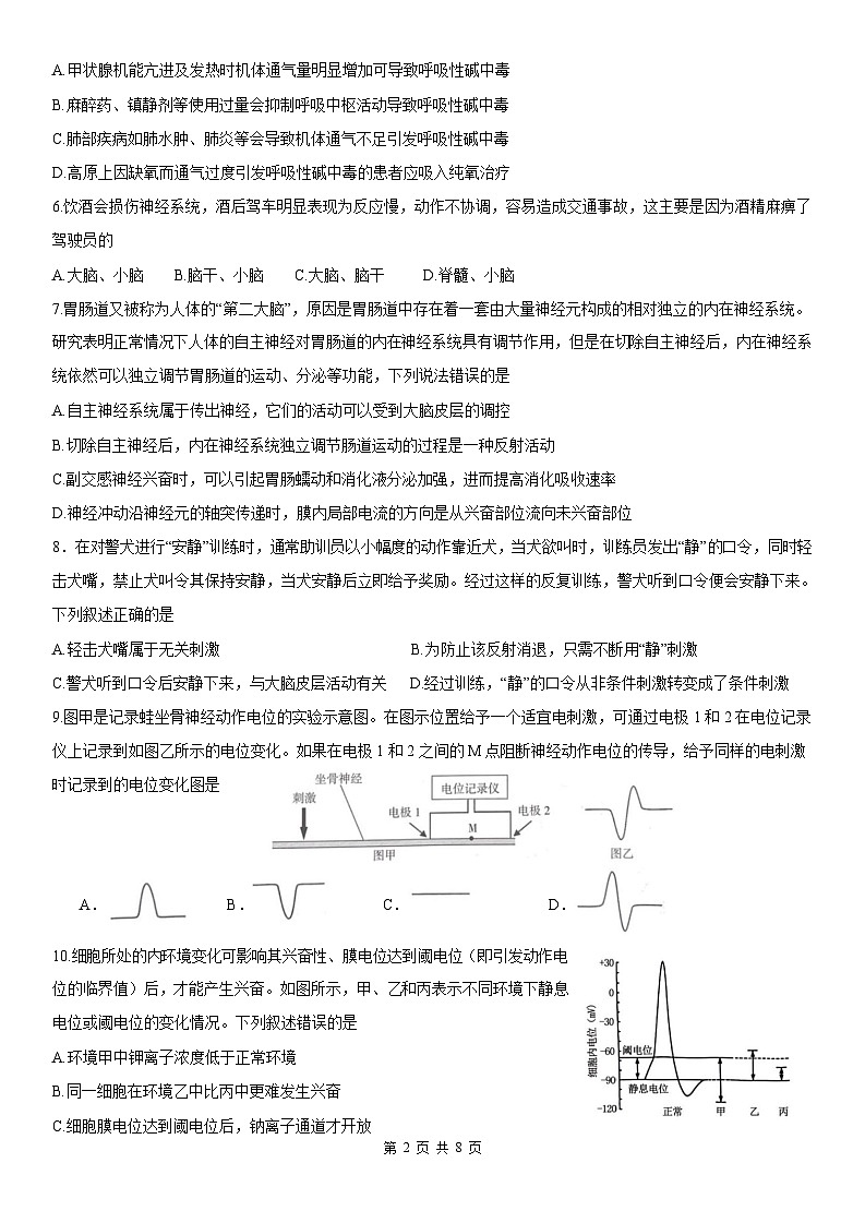 四川省内江市第六中学2024-2025学年上期高二第一次月考生物试题第2页