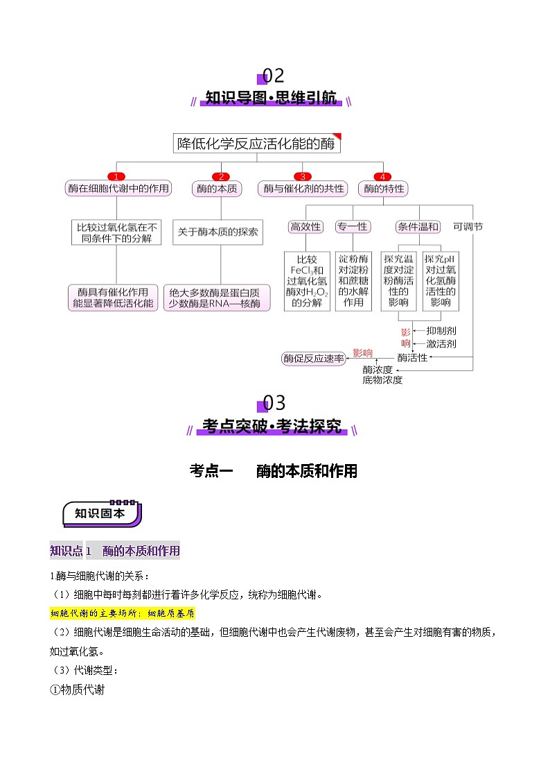 新高考生物一轮复习讲练测第08讲 酶和ATP(第一课时)(讲义)(2份,原卷版+解析版)03