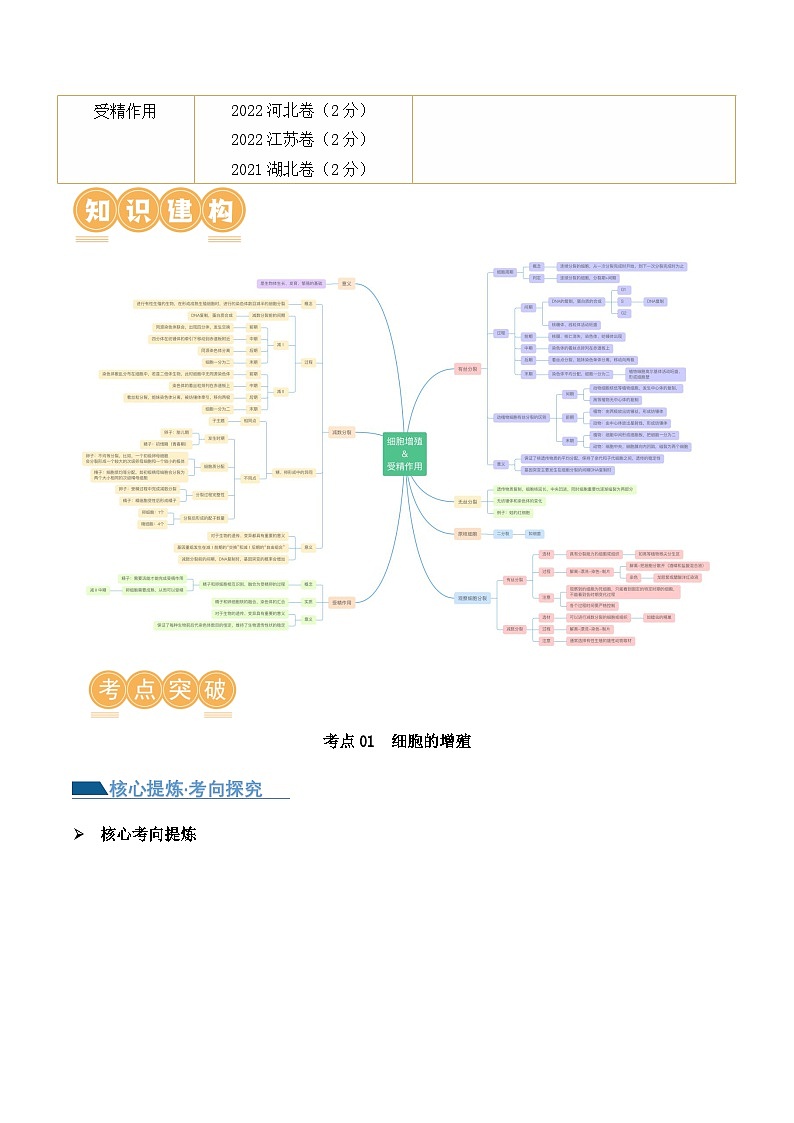 新高考生物二轮复习讲练测第05讲 细胞的增殖与受精作用(讲义)(2份,原卷版+解析版)02