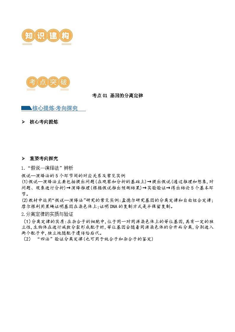 新高考生物二轮复习讲练测第07讲 基因的分离定律和自由组合定律(讲义)解析版第2页