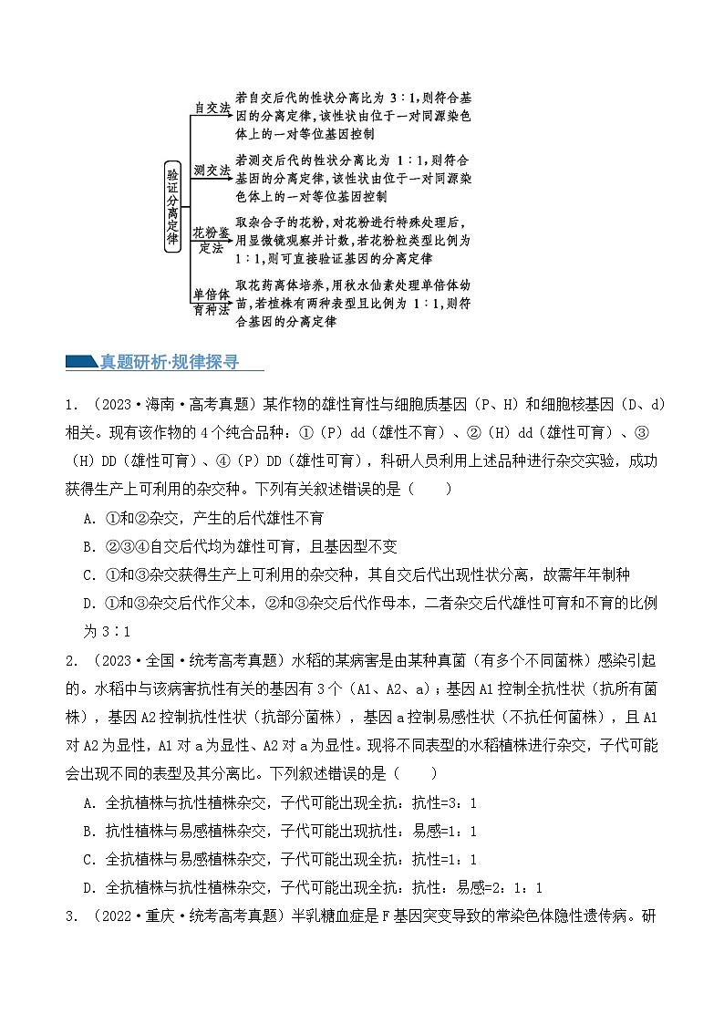 新高考生物二轮复习讲练测第07讲 基因的分离定律和自由组合定律(讲义)原卷版第3页