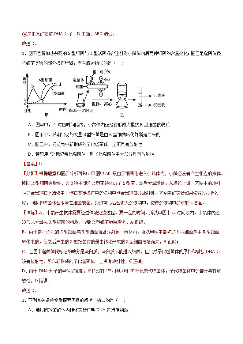 新高考生物二轮复习讲练测第09讲 遗传的分子基础(练习)(2份,原卷版+解析版)02