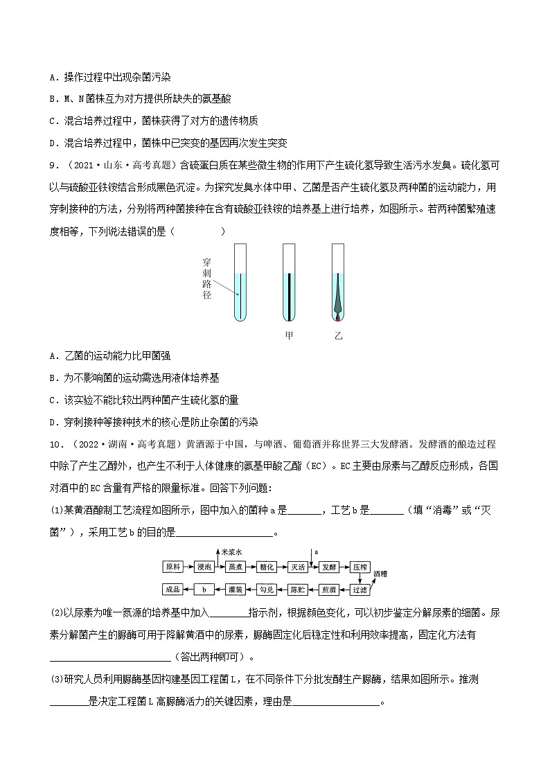 新高考生物一轮复习小题多练第32练 微生物培养(原卷版)第3页