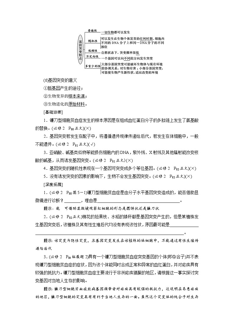 新高考生物一轮复习学案:第20讲 基因突变和基因重组02