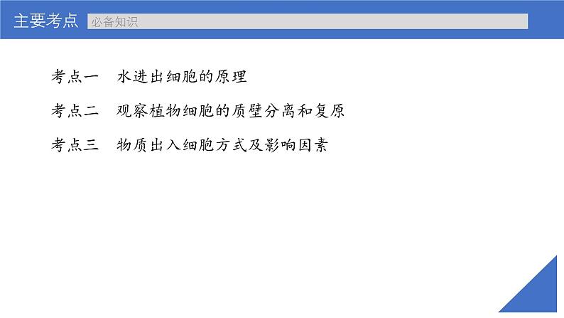 新高考生物一轮复习考点课件第08讲 细胞的物质输入与输出(含解析)第4页
