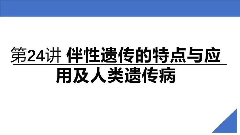新高考生物一轮复习考点课件第24讲 伴性遗传的特点与应用及人类遗传病(含解析)第2页