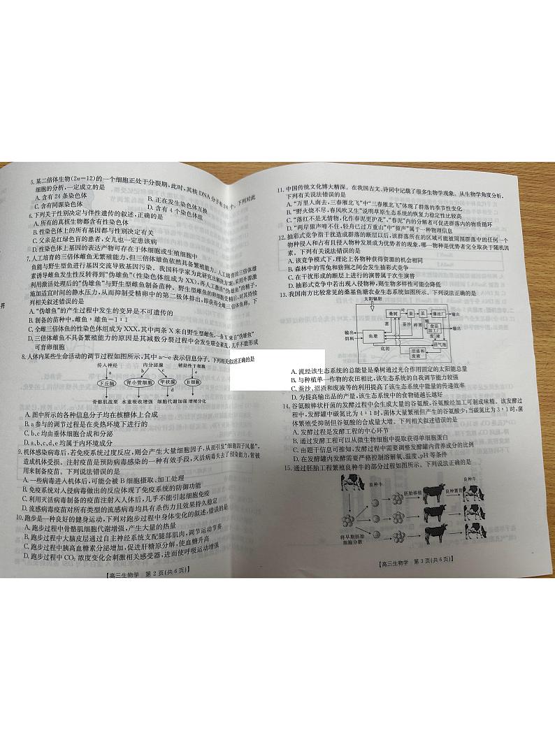 青海金太阳2025届高三10月联考生物试题第2页