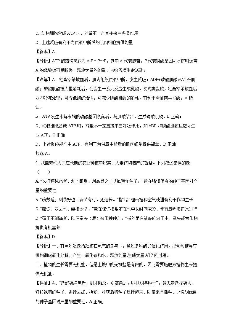 2025届湖北省腾云联盟高三上学期10月联考生物试卷(高考一模)(解析版)第3页