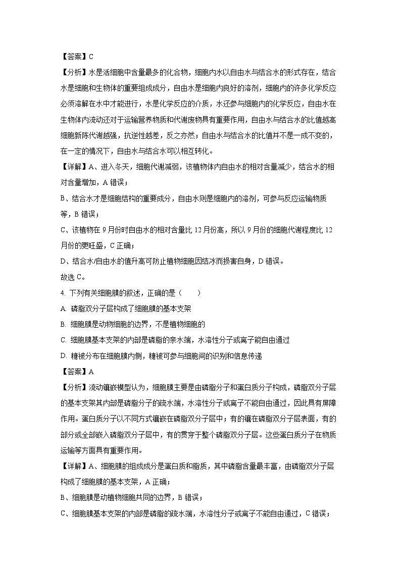 湖南省部分学校2024-2025学年高三上学期10月阶段检测联合考试生物试卷(解析版)03