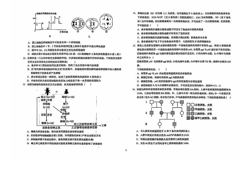 2025届安徽省六安一中高三上学期第一次月考-生物试题+答案第3页