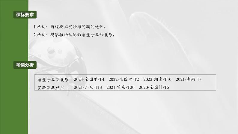 2025年高考生物一轮复习课件(新人教版) 第2单元 第9课时 水进出细胞的原理第2页