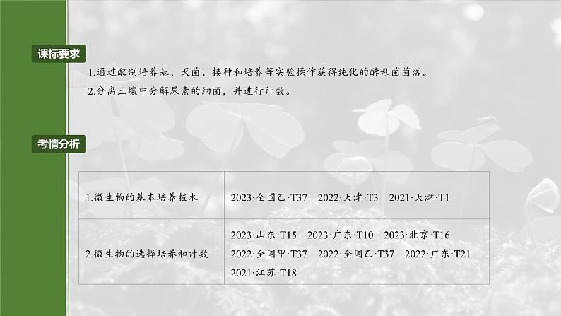 2025年高考生物一轮复习课件(新人教版) 第10单元 第57课时 微生物的培养技术与应用02
