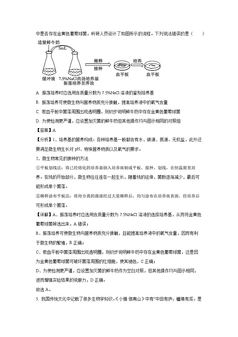 四川成华区某校2023-2024学年高二下学期期中考试生物试卷(解析版)03