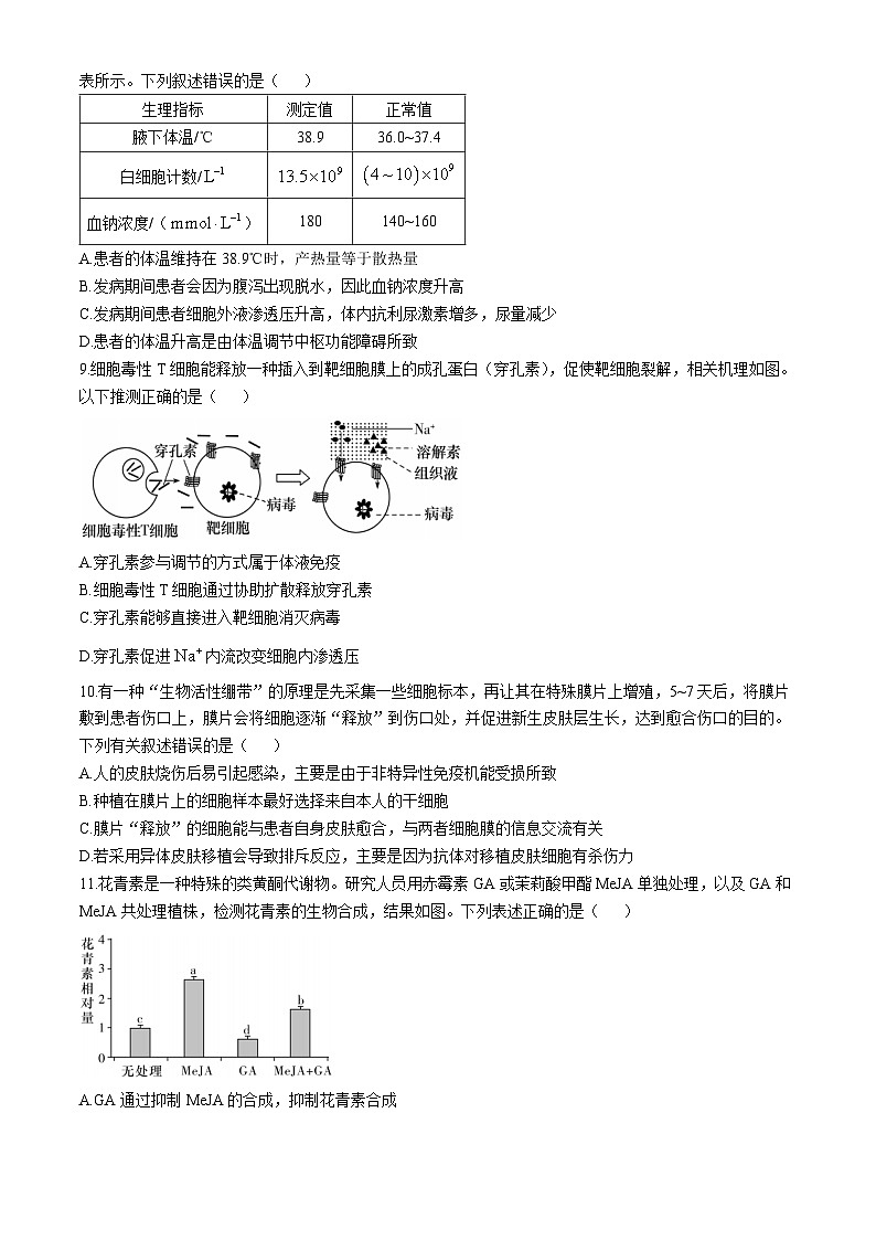 湖南省长沙市长郡中学2024-2025学年高二上学期期中考试生物试卷第3页