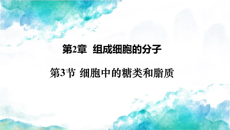 2.3 细胞中的糖类和脂质-2024-2025学年高一生物同步教学实用课件(人教版2019必修1)01