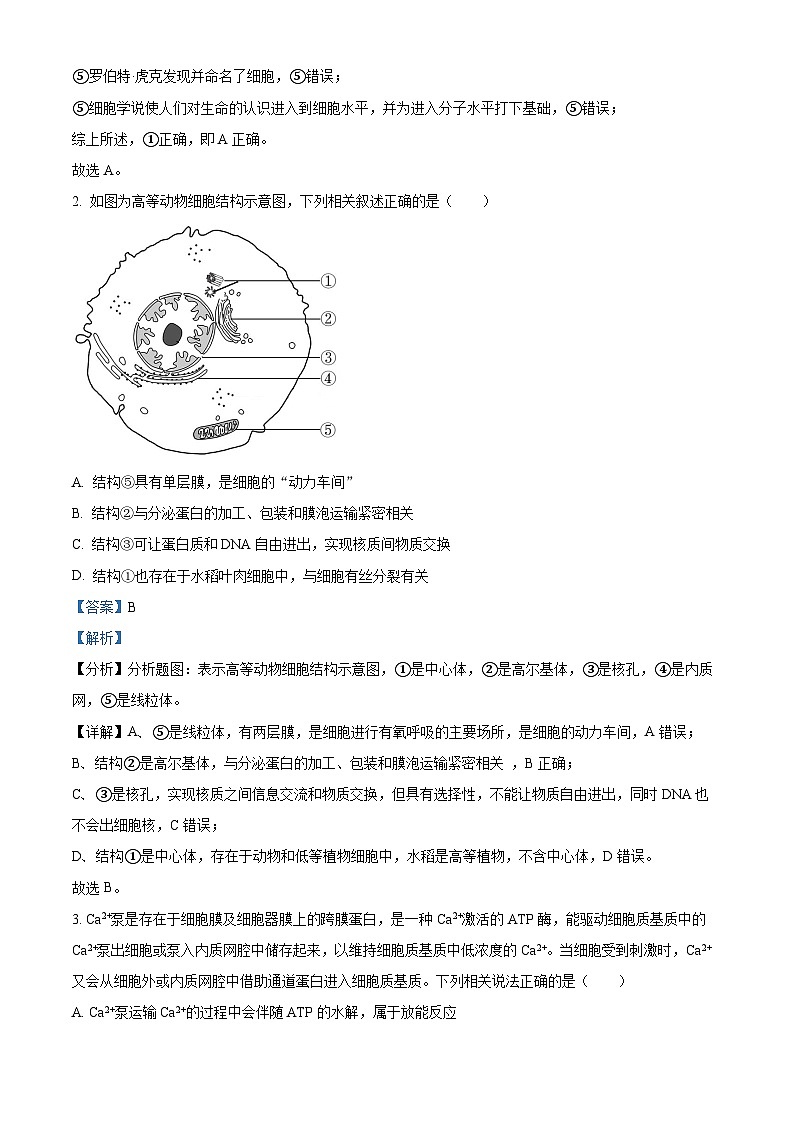河北省邯郸市部分校2024-2025学年高三上学期第二次联考生物试题(Word版附解析)02