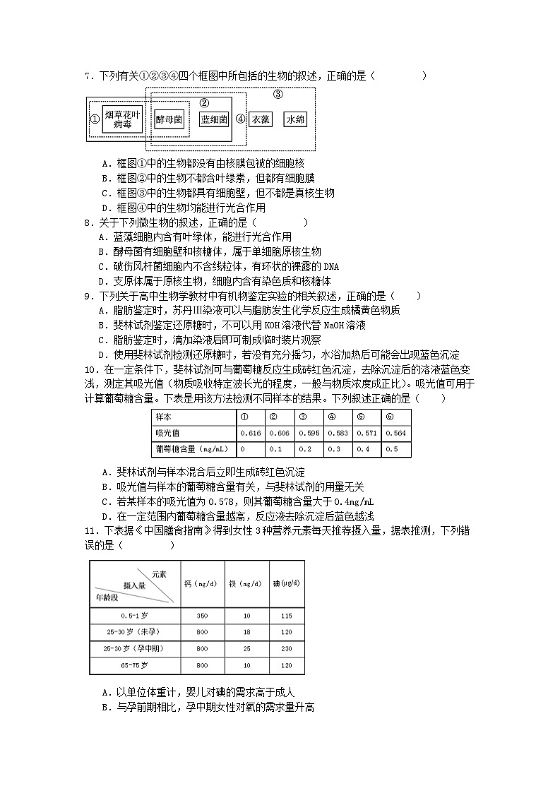 四川省乐山市乐山一中2024-2025学年度上期高一10月月考生物第2页