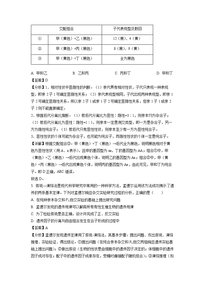 湖北省孝感市重点高中教科研协作体2023-2024学年高一下学期4月期中生物试卷(解析版)第3页