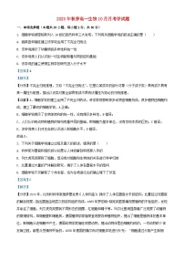 四川省綿陽市2023_2024學(xué)年高一生物上學(xué)期10月月考試題含解析
