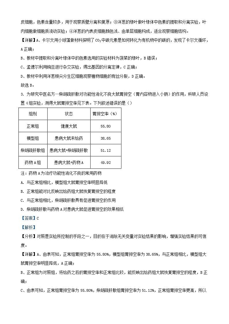 黑龙江省牡丹江市2023_2024学年高三生物上学期第一次月考试题含解析第2页