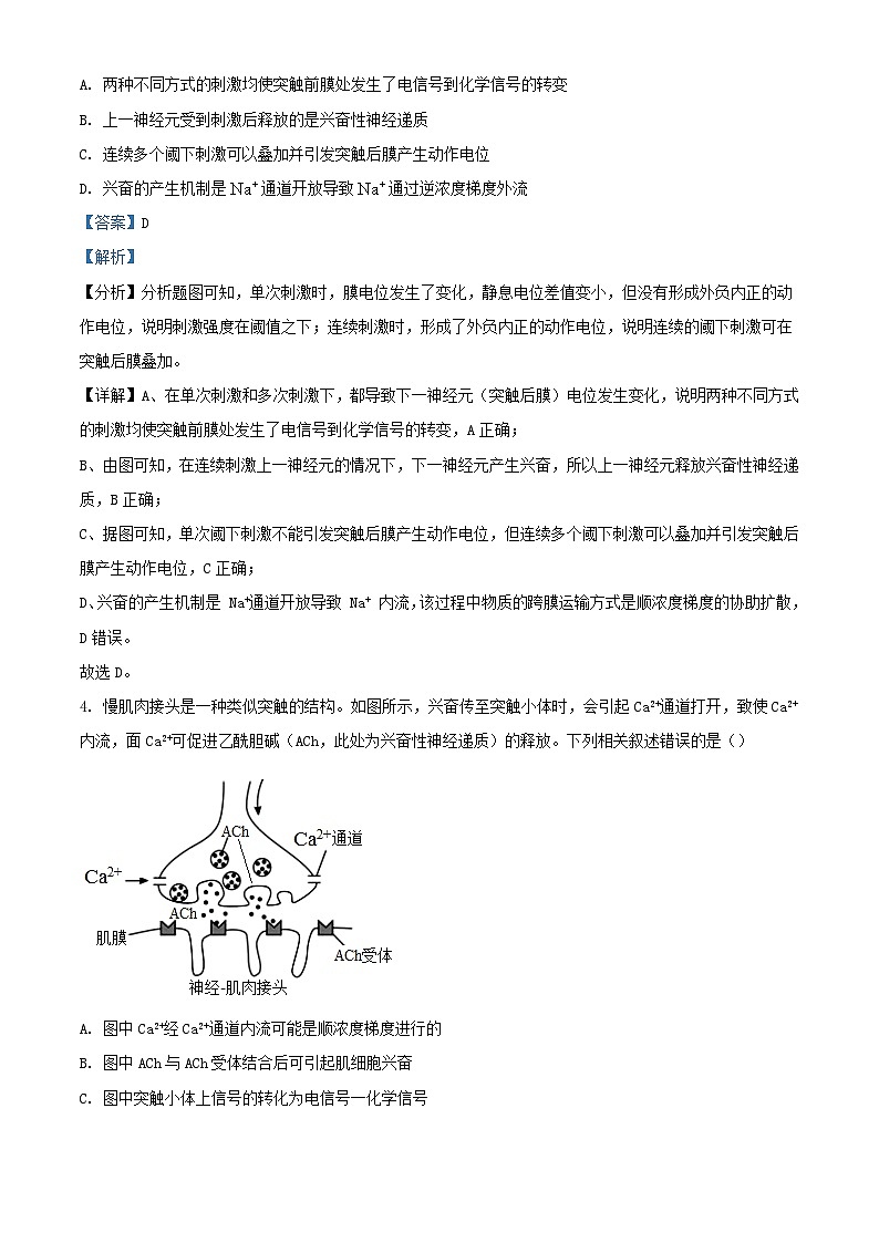 江苏省扬州市高邮市2023_2024学年高二生物上学期开学试题含解析第3页