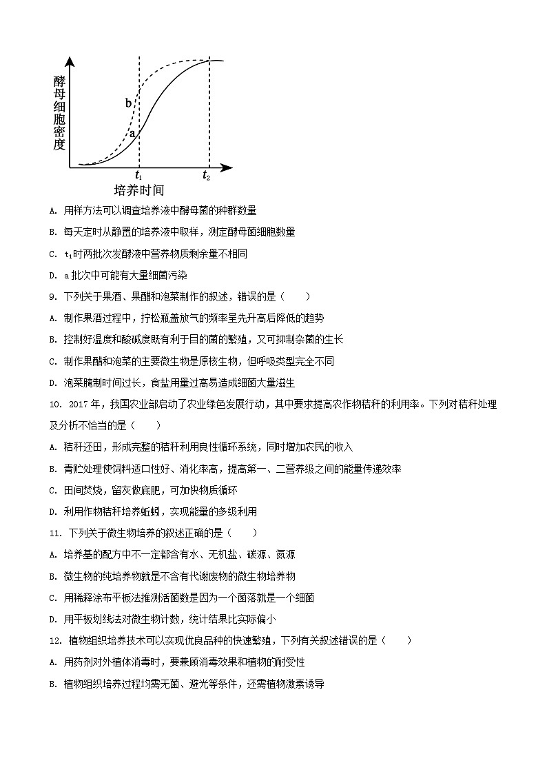 江苏省南通市如皋市2022_2023学年高二生物上学期期末考试第3页