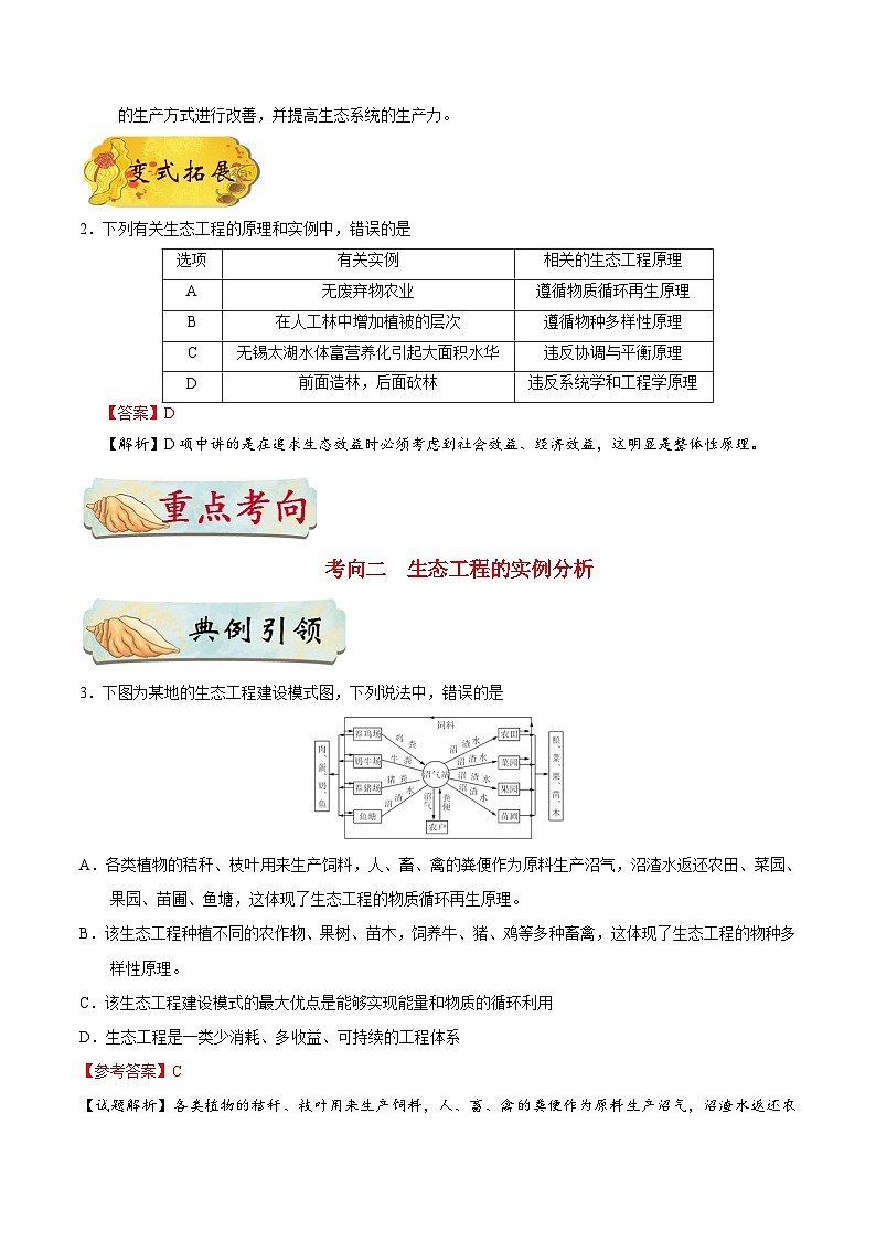 备战2025年高考生物考点一遍过考点88生态工程教案(Word版附解析)03