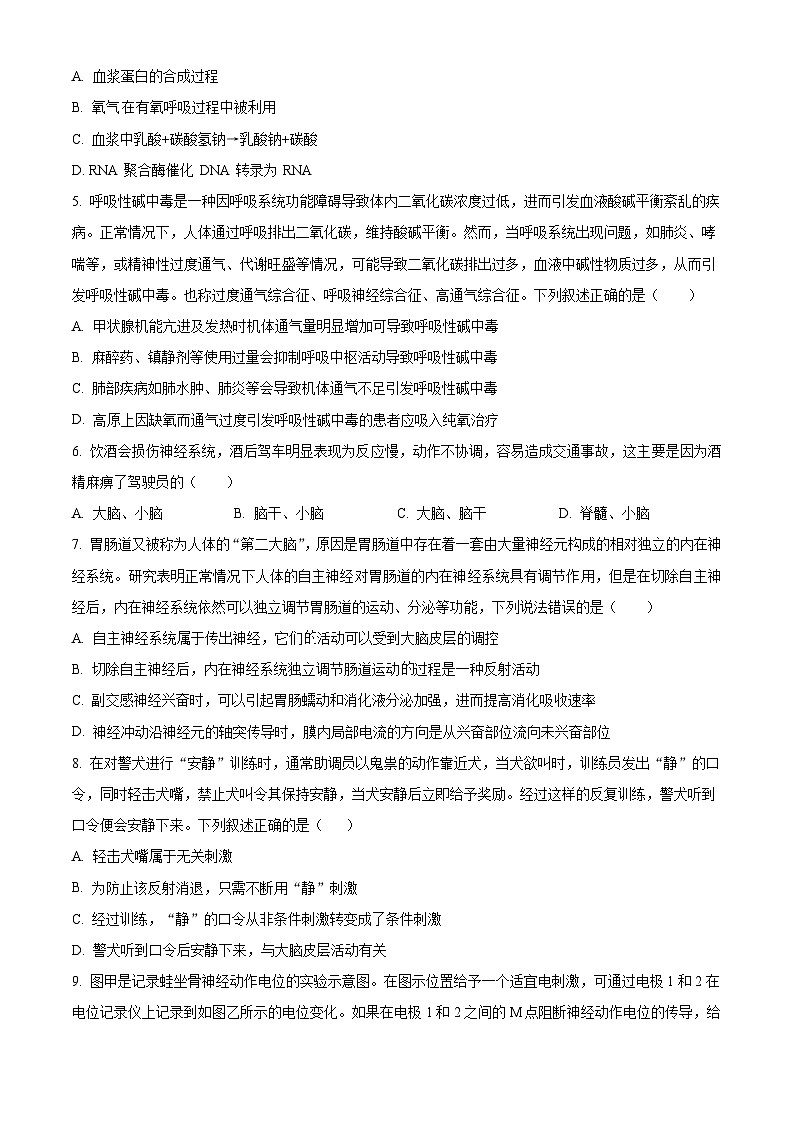 四川省内江市第六中学2024-2025学年高二上学期第一次月考生物试题无答案第2页