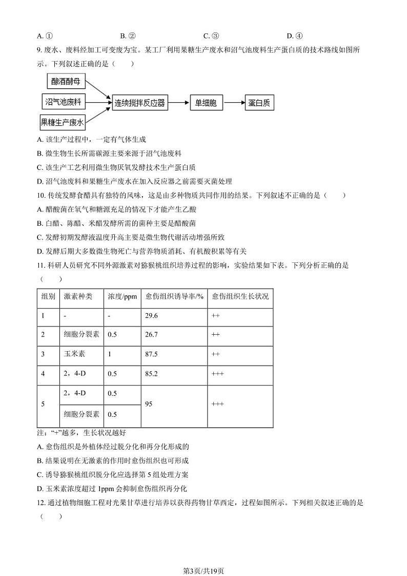 2024北京丰台高二(下)期末生物试题及答案第3页