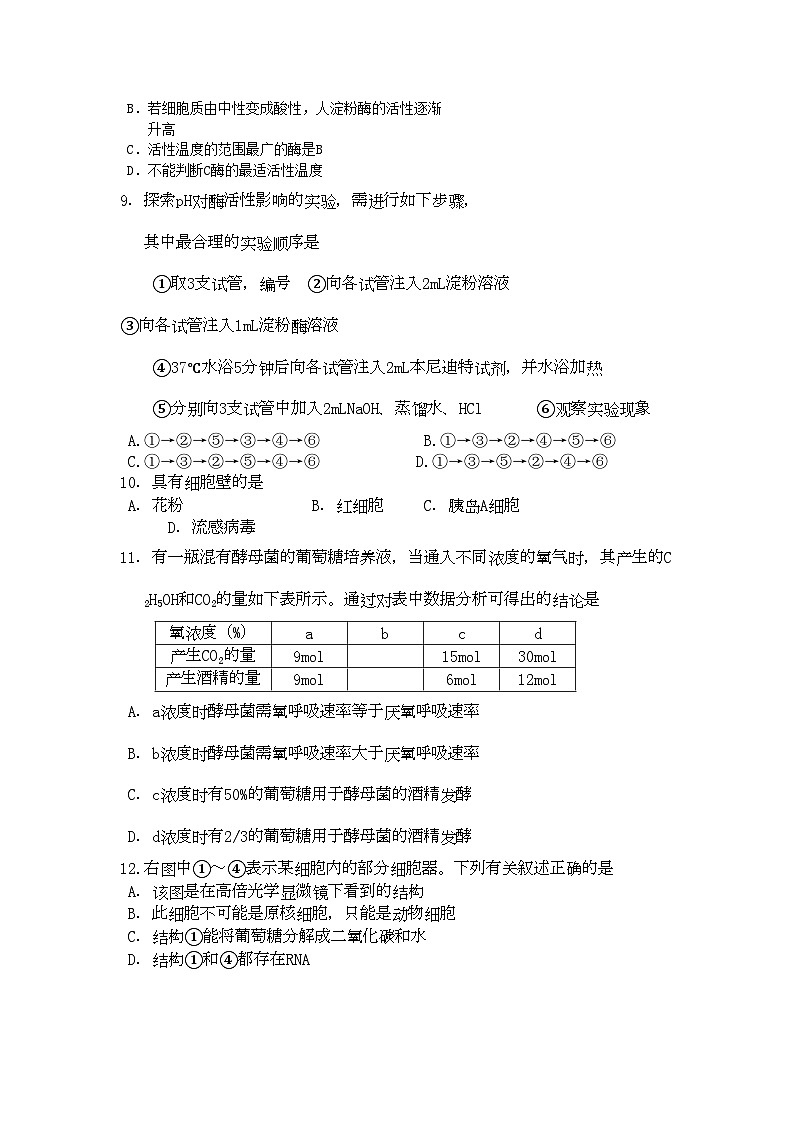 2022年浙江温州11高二生物第一学期期中考试理浙科版会员独享第2页