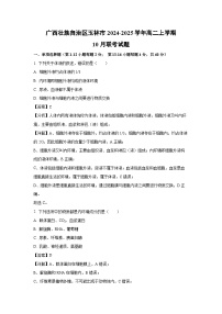 廣西壯族自治區(qū)玉林市2024-2025學(xué)年高二上學(xué)期10月聯(lián)考生物試卷[解析版]