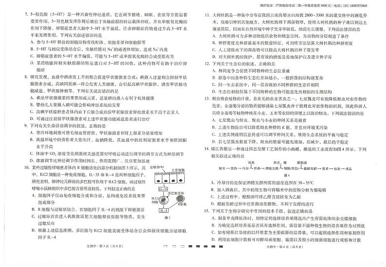 2025云南师大附中高三上学期高考适应性月考卷(五)生物PDF版含解析第2页