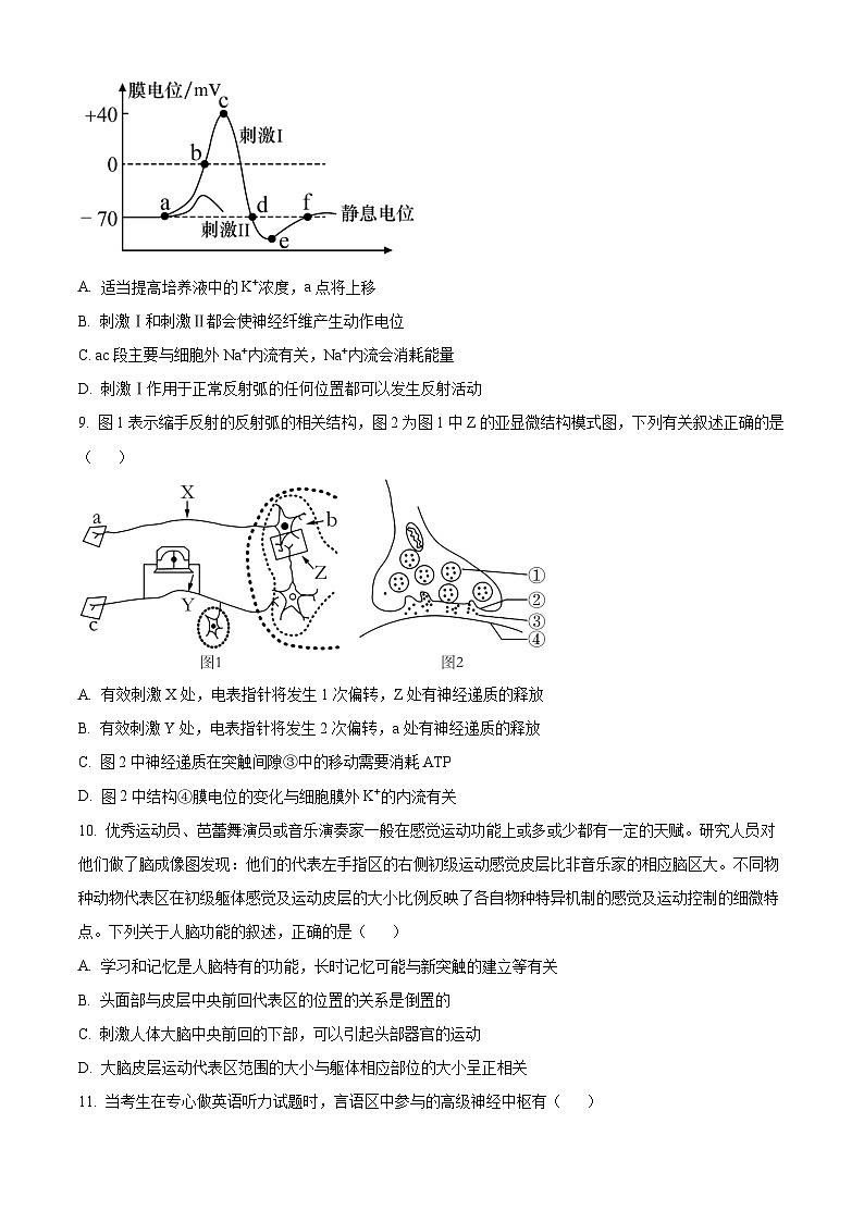 安徽省芜湖市第一中学2024-2025学年高二上学期期中考试生物试题(Word版附解析)03