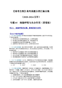 【高考生物】  高考真題分類匯編合集（2020-2024五年）專題05  細(xì)胞呼吸與光合作用