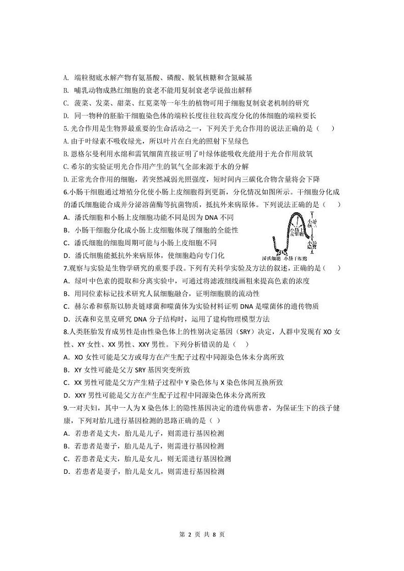 2025宁德福宁古五校教学联合体高三上学期期中联考试题生物PDF版含答案(可编辑)第2页