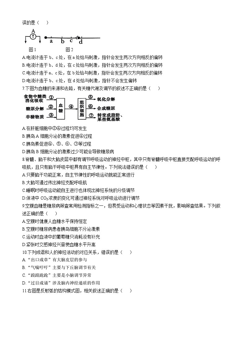 河南省驻马店市高二期中环际大联考2024-2025学年高二上学期11月期中生物试题(无答案)第2页