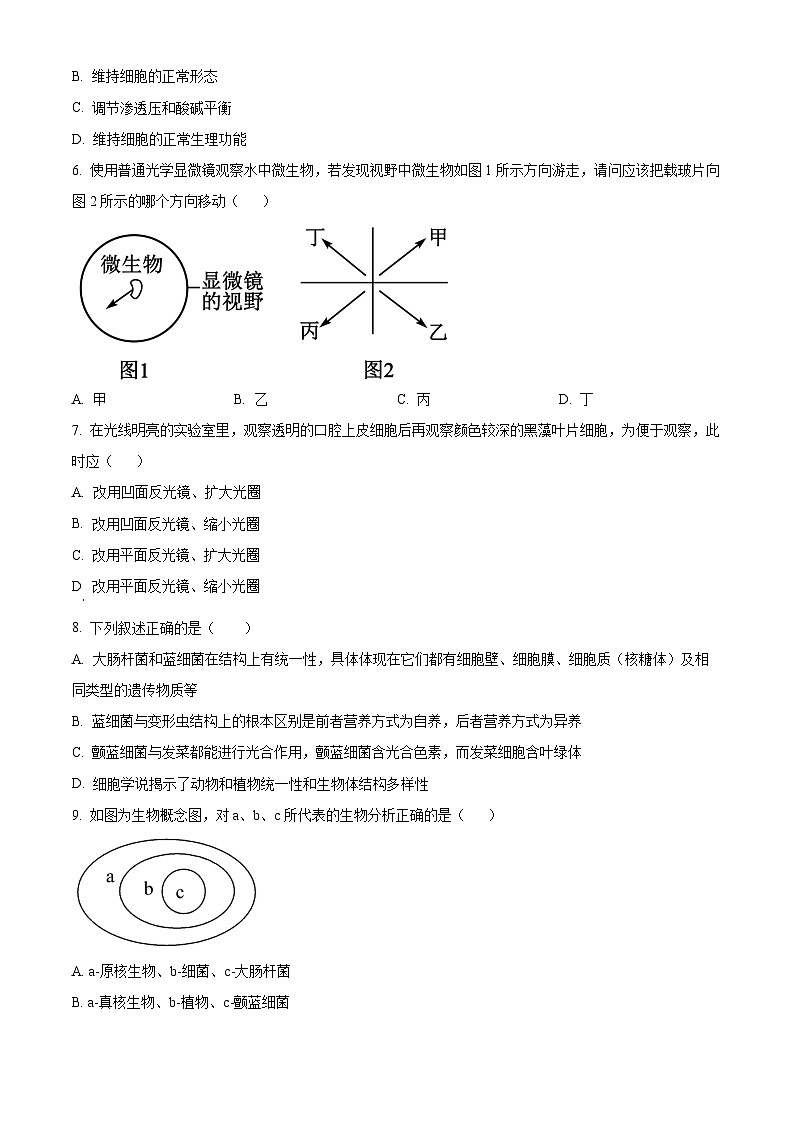 精品解析:甘肃省天水市武山县第一高级中学2024-2025学年高一上学期11月期中生物试题(原卷版)第2页