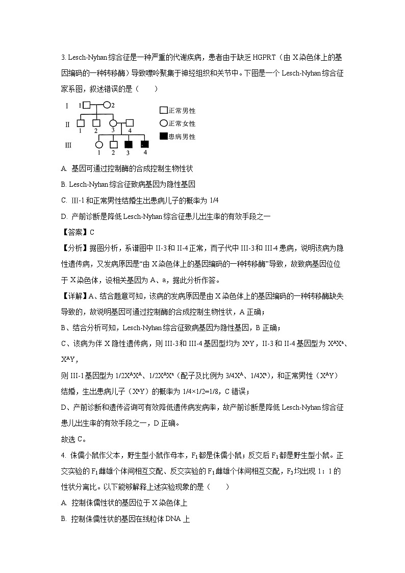 北京市海淀区2024-2025学年高三上学期10月月考生物试卷(解析版)03