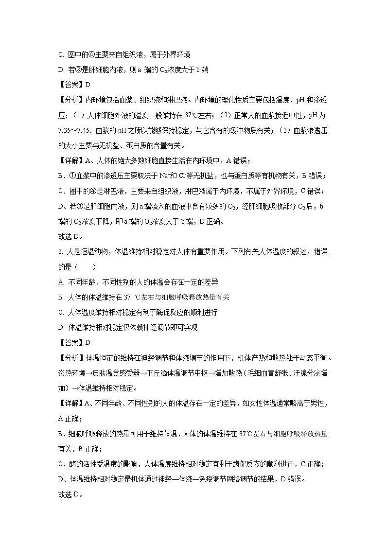 河南省部分名校2024-2025学年高二上学期10月月考生物试卷(解析版)第2页