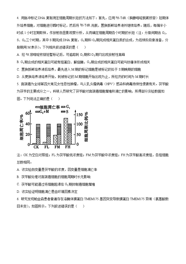 2025届重庆市高南开中学高三第三次质量检测生物试卷 Word版无答案第2页