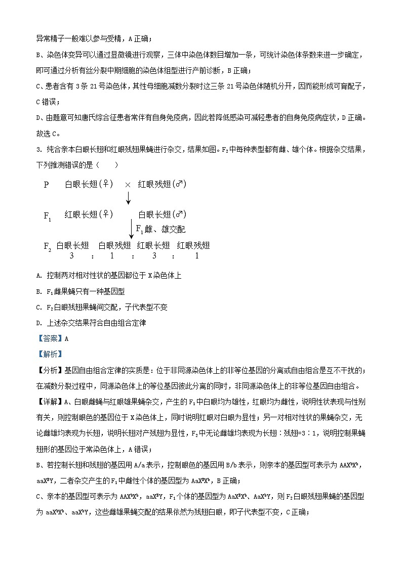 安徽省芜湖市2023_2024学年高二生物上学期第一次月考试题含解析第3页
