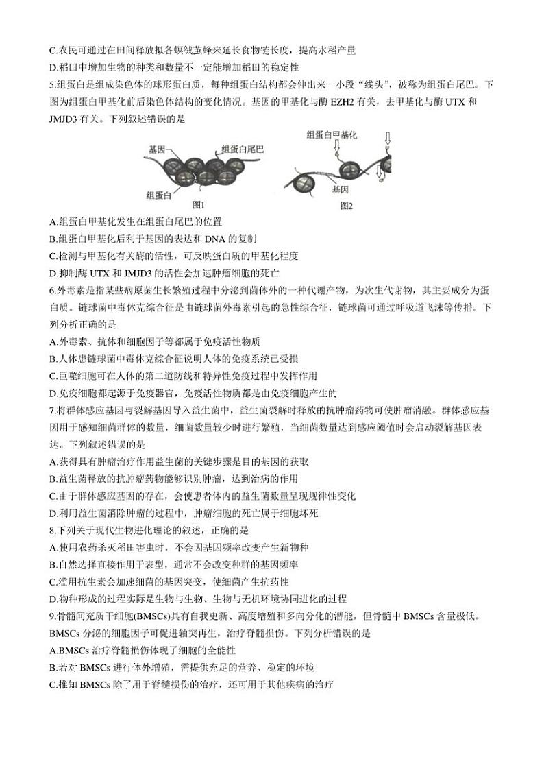 河北省沧州市运东五校2024~2025学年高三(上)期中生物模拟试卷(含解析)第2页