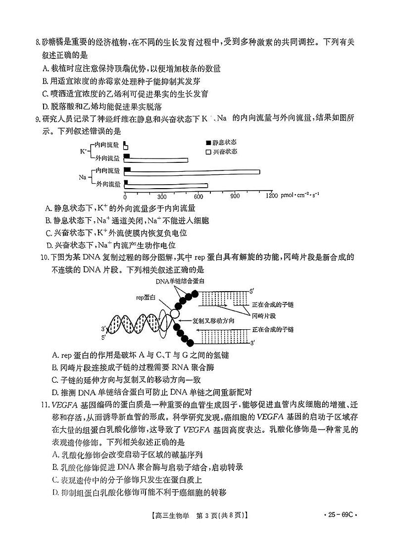 广东省部分学校2024-2025学年高三上学期期中考试生物试题03
