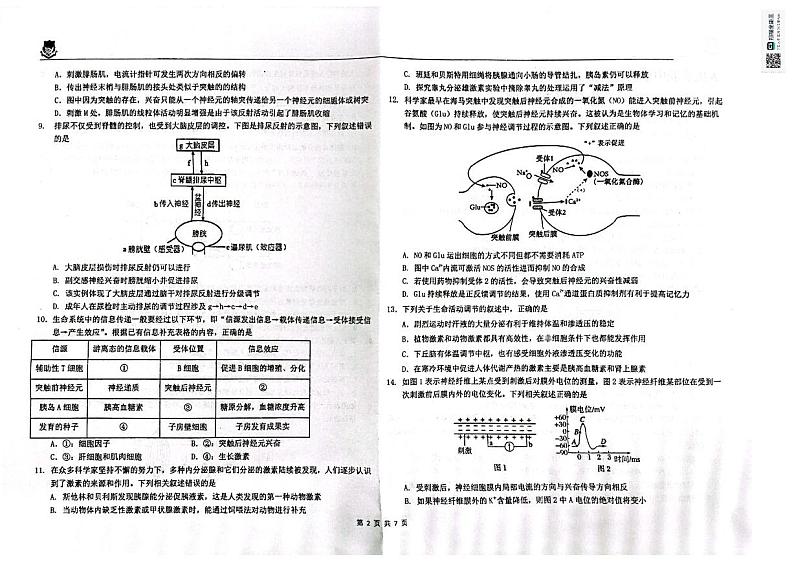 黑龙江省大庆市实验中学实验二部2024-2025学年高二上学期期中考试生物试卷第2页