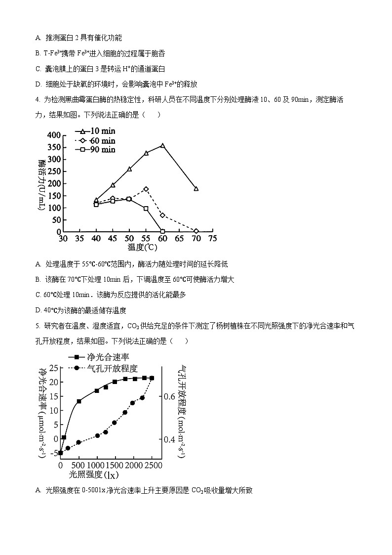 山东省烟台市2025届高三上学期期中学业水平诊断生物试题第2页