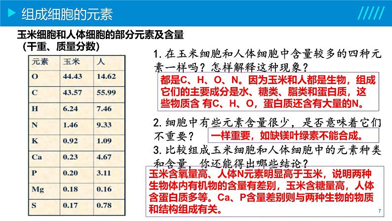 2024-2025人教版(2019)生物必修1《分子与细胞》课件PPT2组成细胞的分子-2.1细胞中的元素和化合物第7页