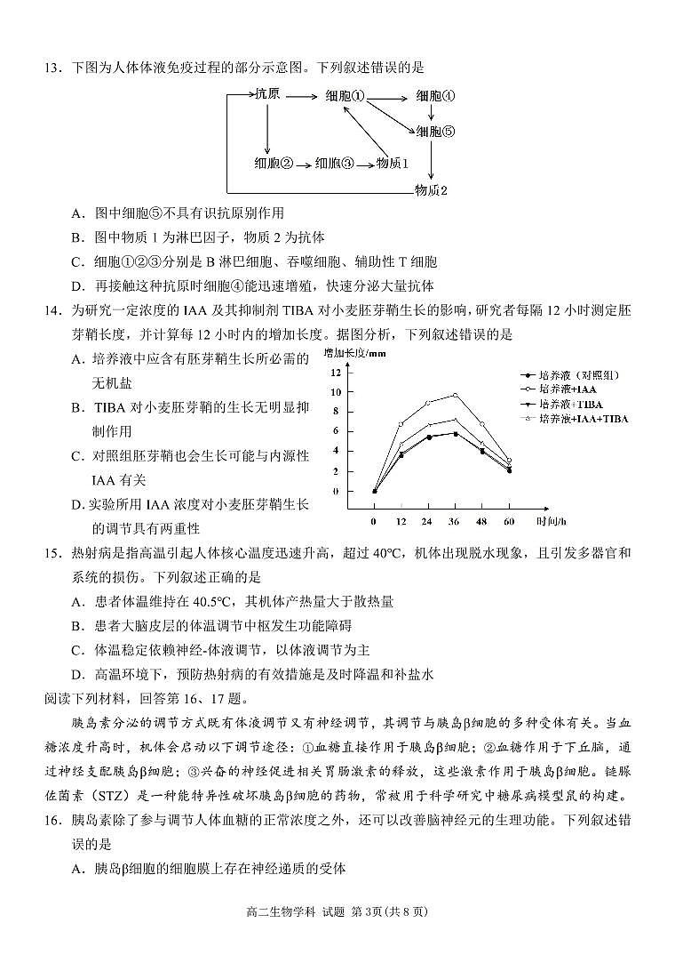 高二生物试卷第3页