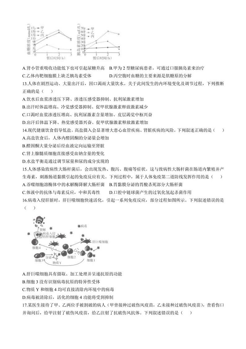 2024~2025学年山西省太原市高二(上)期中生物试卷(含答案)03