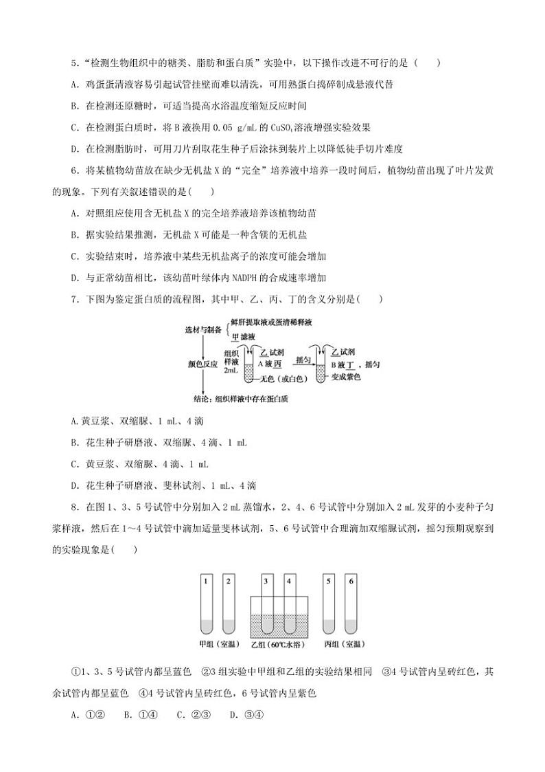 2024~2025学年甘肃省天水市高三(上)期中联考生物试卷(含答案)第2页
