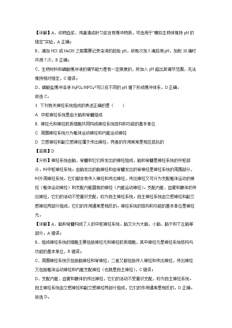 2024-2025学年江苏省连云港市东海县高二(上)期中生物试卷(解析版)第2页
